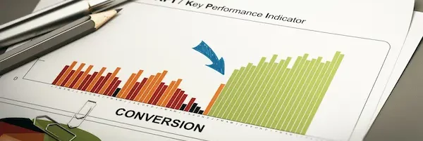 Un gráfico que muestra la tasa de conversión del sitio web, mejorado por una agencia de SEO en México.